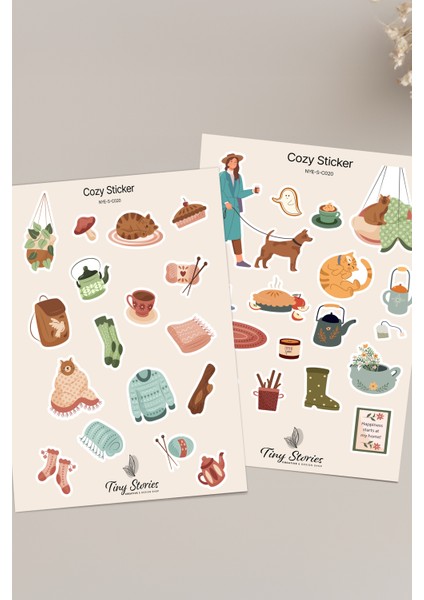 Cozy Temalı Sticker Seti - 6 Adet / Ajanda, Defter,bullet Journal,scrapbook fiyatları