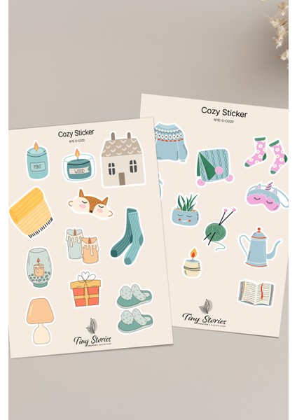 Cozy Temalı Sticker Seti - 6 Adet / Ajanda, Defter,bullet Journal,scrapbook fırsatları