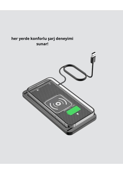Manyetik Kablosuz Şarj Pedi 15W Hızlı Şarj Kaymaz Silikon Qi Destekli - ME001W-51URU2 indirimleri