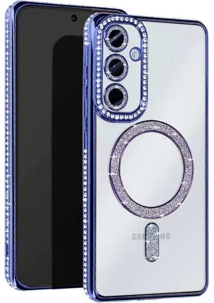 Samsung Galaxy S24 Fe Joke Simli Magneticsafe Kılıf - Mavi