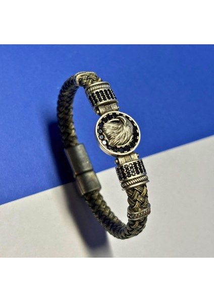 El Işçiliği ile Üretilmiş Hakiki Deri Erkek Bileklik