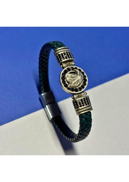 El Işçiliği ile Üretilmiş Hakiki Deri Erkek Bileklik