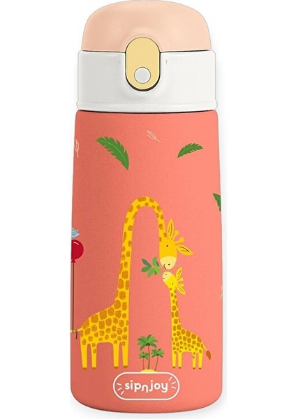 - Sipsquad Çocuk Su Termosu | 480 ml - Giggle Giraffe (3 Adet)