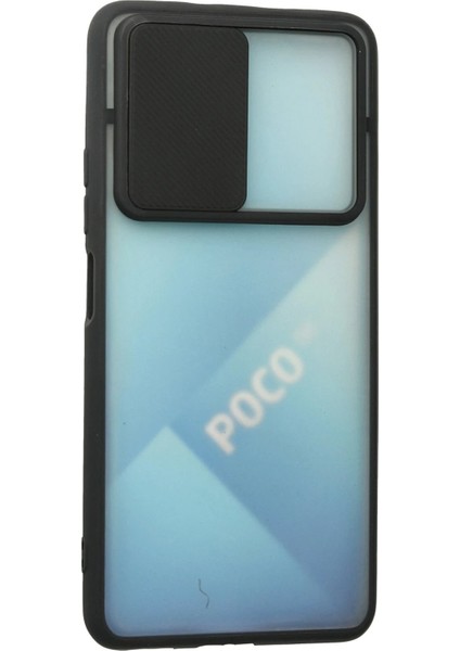 Xiaomi Poco F3 Kılıf Palm Buzlu Kamera Sürgülü Silikon - Siyah modelleri