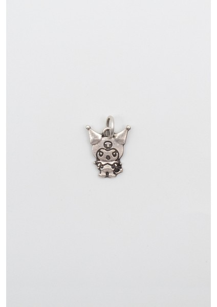 Anime Sanrio Kuromi Kolye Ucu - Antik Gümüş Kaplama