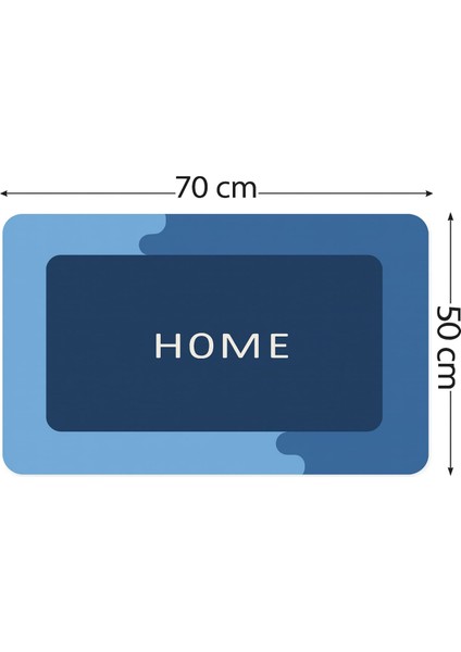 Kaymaz Tabanlı Süper Emici Paspas 50X70 cm Mavi fiyatları