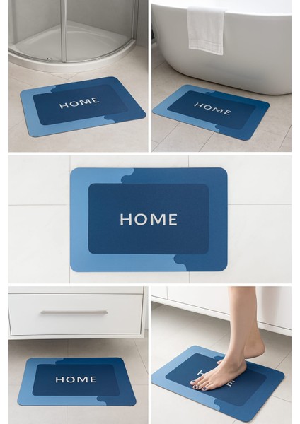 Kaymaz Tabanlı Süper Emici Paspas 50X70 cm Mavi fırsatları