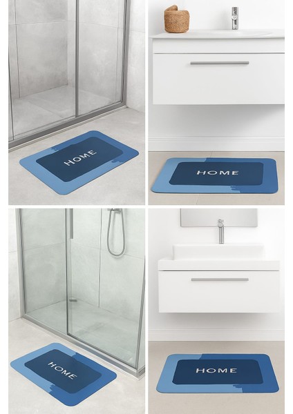 Kaymaz Tabanlı Süper Emici Paspas 50X70 cm Mavi