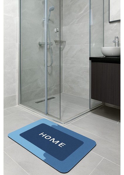 Kaymaz Tabanlı Süper Emici Paspas 50X70 cm Mavi