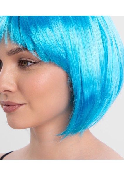 Turkuaz Renk Parti Peruğu Küt Saç (5224) indirimleri