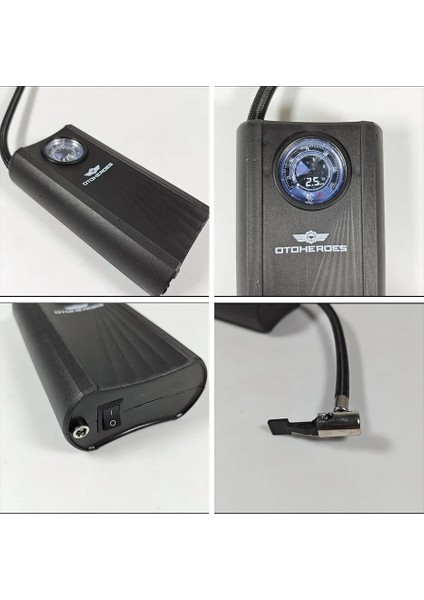 Kablolu Lastik Şişirme Cihazı Elektrikli Lastik Pompası 120W Kablolu Versiyon - SCK619-1 - Siyah indirimleri