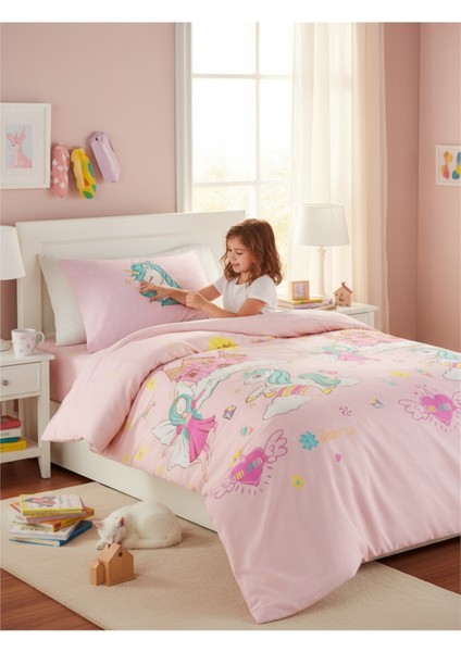 Junior Nevresim Seti Tek Kişilik Unicorn Dreams Pembe fırsatları