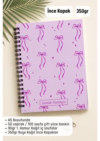 Günlük Planlayıcı A5 Defter, Notlar, Yapılacaklar, Esnek Karton Kapaklı, 100 Günlük, Mor Fiyonk modelleri