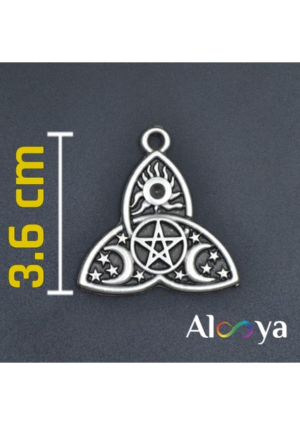 Dişi Tanrıçalar Sembolü - Triquetra Gümüş Kaplama Deri Ip Kolye indirimleri