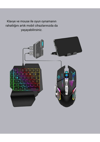 Bluetooth 5.3 Mobil Oyun Konsolu Dönüştürücü Seti 5 Parça Klavye Mouse Kit indirimleri