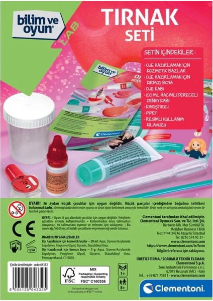 64332 Bilim ve Oyun - Tırnak Seti +7 Yaş modelleri