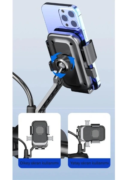 360° Dikiz Aynası Bisiklet Motosiklet Telefon Tutucu