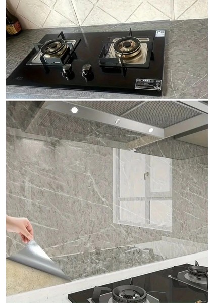 Mermer Desenli Sticker Folyo Atina Grisi 60CM*5MT T04