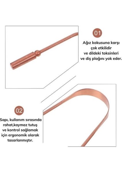 Bakır Oil Pulling Yağ Çekme Dil Plak Temizleme Aleti Dil Fırçası Sıyırıcı Dil Kaşığı indirimleri