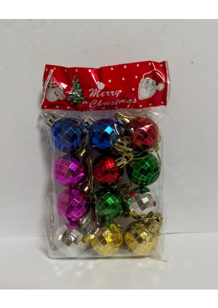 Yılbaşı Süsleri Parlak Top 12 Li Set 3 cm Yılbaşı Ağacı Süsü