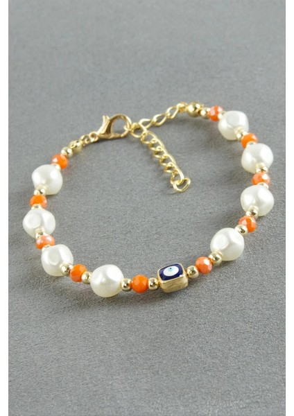 Ieg Nazar Dikdörtgen Kristal Inci Bileklik