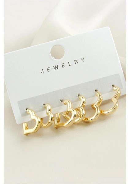 Ieg 6 Adet Kalp Metal Küpe