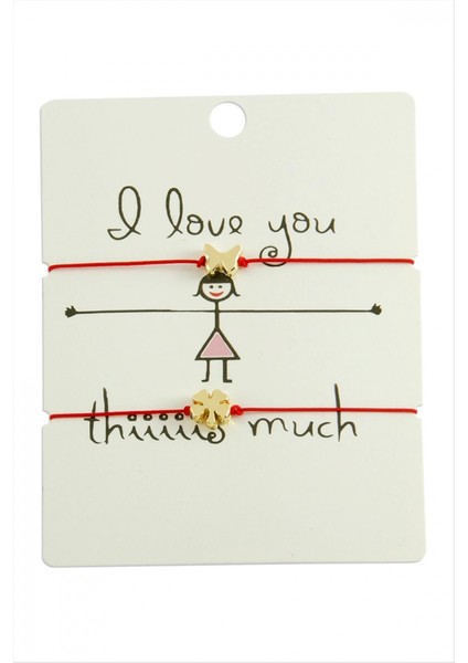 Yonca Kelebek Ip Bileklik 2 Adet