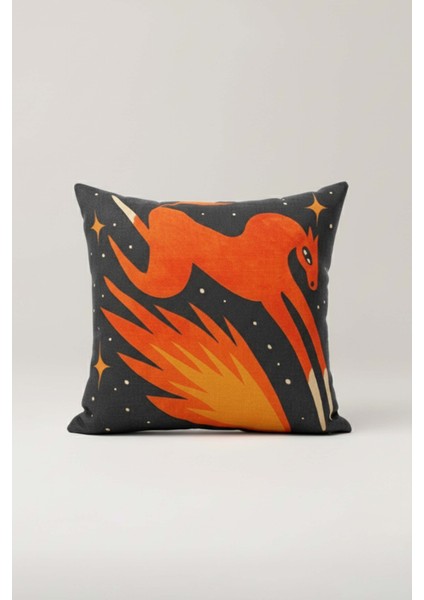 Alevden Yele – Soyut At Tasarımlı Kırlent Kılıfı 45X45 cm