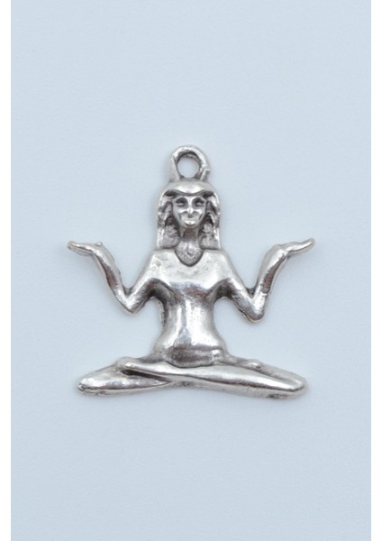 Minimal Yoga Gümüş Kaplama Kolye Ucu
