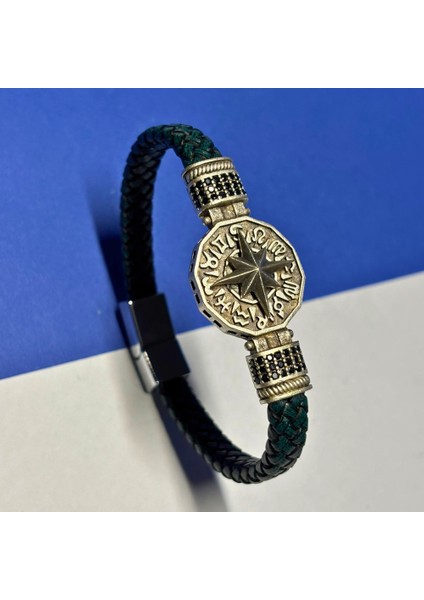 El Işçiliği ile Üretilmiş Hakiki Deri Erkek Bileklik