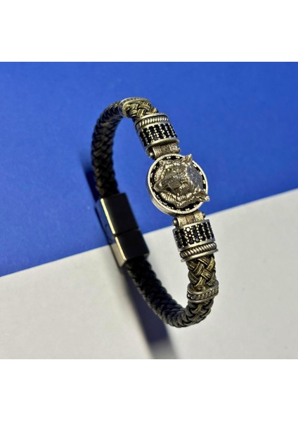 El Işçiliği ile Üretilmiş Hakiki Deri Erkek Bileklik