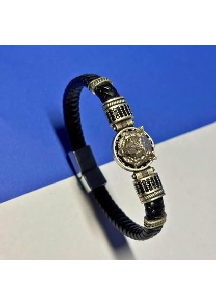 El Işçiliği ile Üretilmiş Hakiki Deri Erkek Bileklik