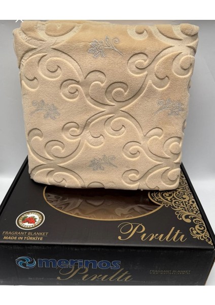 Pırıltı Embos Çift Kişilik Battaniye -Silver Bej fiyatları