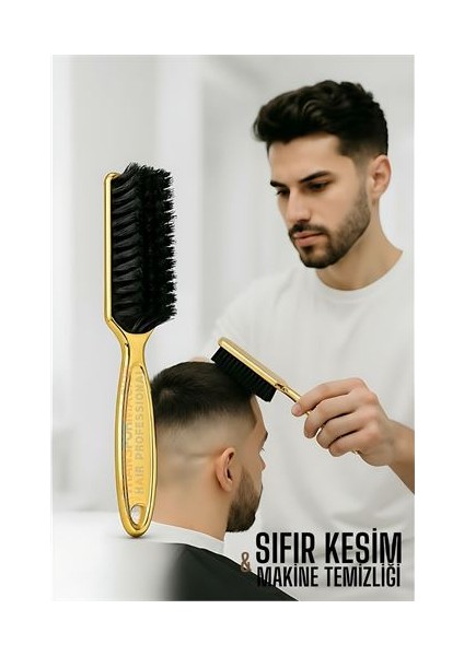 Gold Fade Fırça – Berberler Için Sıfır Kesim ve Makine Temizleme Fırçası