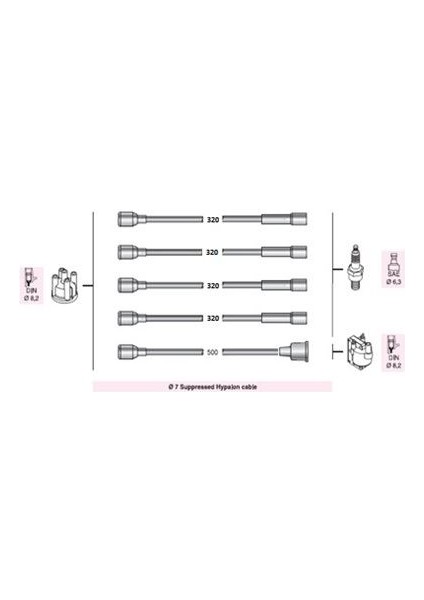 Buji+Bobin Kablosu Renault R12 L-Tl-Tsw 1.3 1971-99