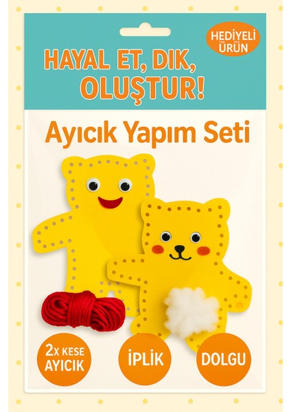 Ayıcık Yapım Seti – Hediyeli Ürün – Etkinlik Seti – Sanat Etkinliği – Iplik + Dolgu Dahil
