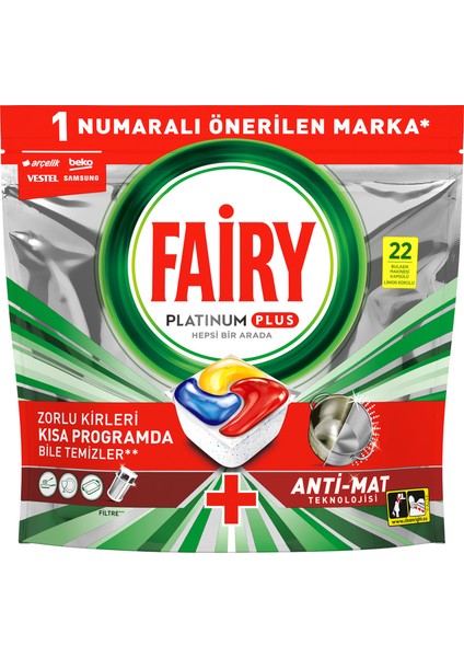 Platinum Plus Limon Kokulu Tablet 22'li 341 G