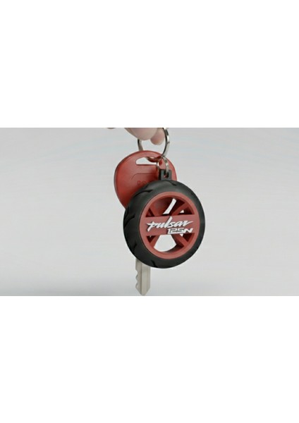 Pulsar 125 N Logolu Özel Tasarım Lastik Detaylı Motosiklet Anahtarlığı fırsatları