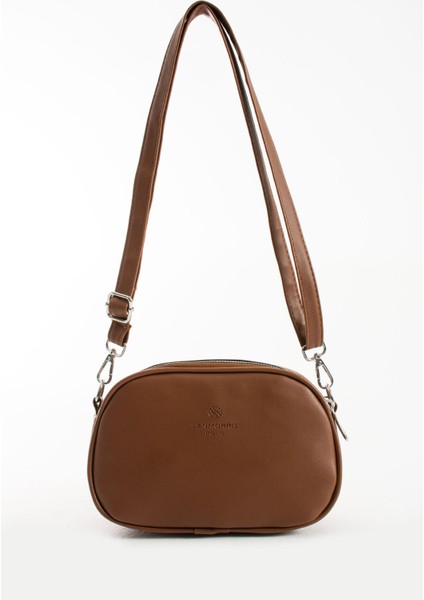 Kadın Suni Deri Yumuşak Doku Ayarlanabilir Çapraz Askılı Şık Görünümlü 2 Gözlü Omuz Çantası fırsatları