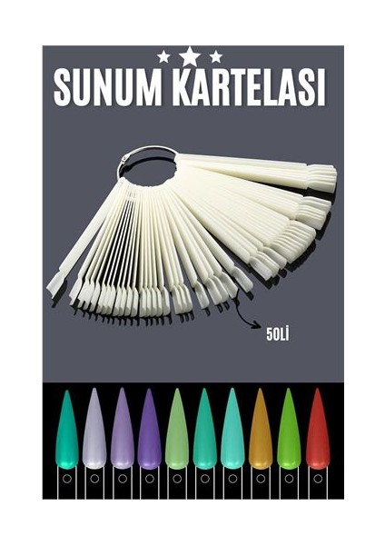 Beyaz Protez Jel Tırnak Eğitim ve Sunum Kartelası