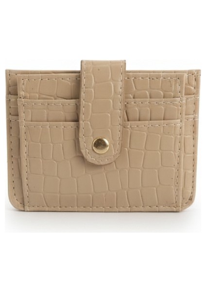 Parlak Kroko Çıtçıtlı Altı Bölmeli Unısex Mini Boy Kartlık Cüzdan