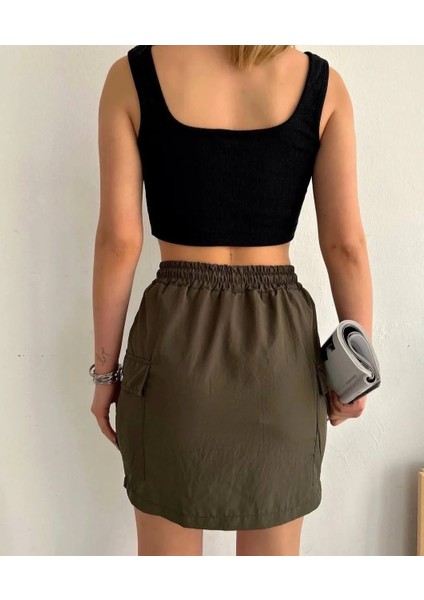 Kargo Cep Ince Paraşüt Etek Haki S241019 fırsatları