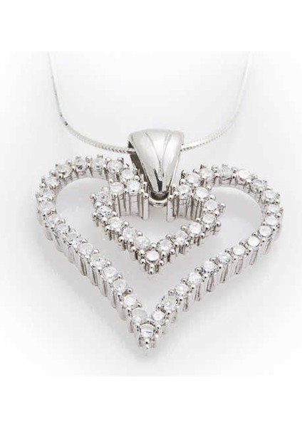 925 Ayar Gümüş Kalpli Kadın Gümüş Kolye PND47138032 (972972)