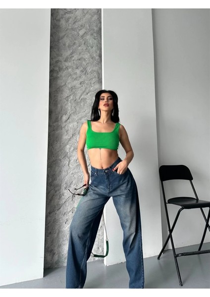 Baggy Süper Taş Bıyık Yıkama Kahve Tint Jeans Pantolon D2007 indirimleri