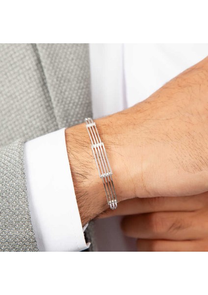 ​925 Ayar Gümüş Parçalı Erkek Bileklik T7412 (972972) fiyatları