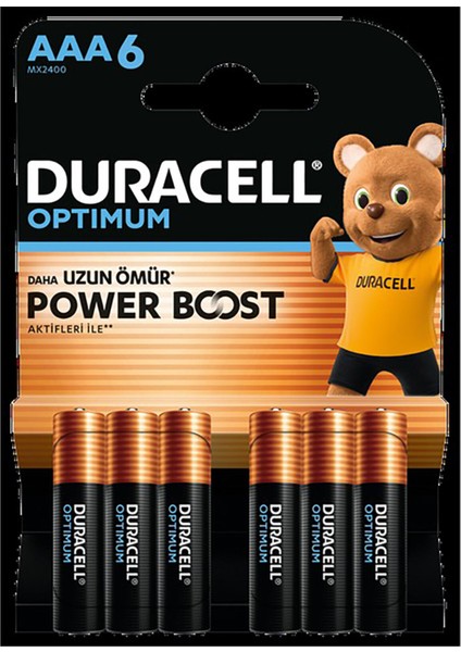 Optimum Powerboost Aaa Ince Kalem Pil 6'lı 4 Adet