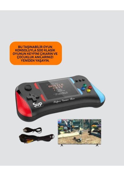 500 Oyunlu 3,5” Elde Taşınabilir Mini Oyun Konsolu – Şarjlı, Tv Bağlantılı fırsatları
