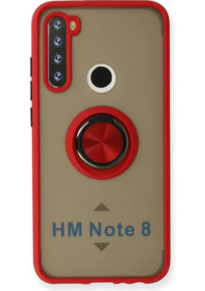 Xiaomi Redmi Note 8 Kılıf Montreal Yüzüklü Silikon Kapak - Kırmızı