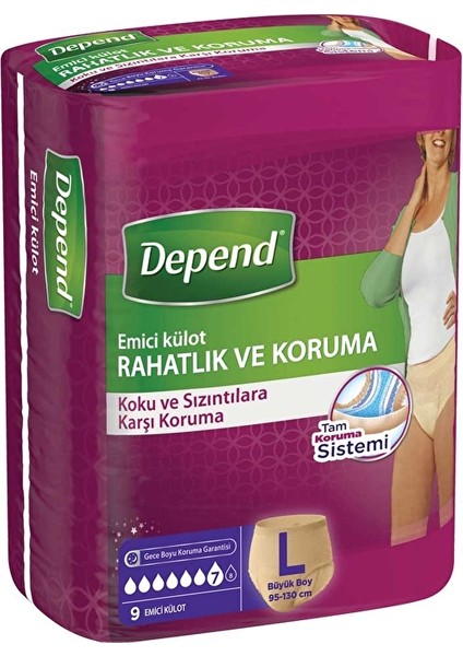 Emici Külot Büyük Boy Kadın 9'lu (3 Adet)