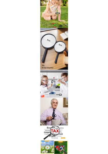 Turk 10X Büyüteç 6 ve 9 cm 2 Li Set fiyatları